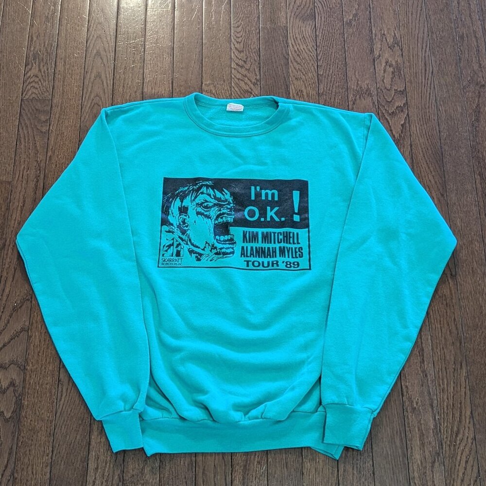 1989 Kim Mitchell Alannah Myles 'I'm OK' Tour Crewneck - Size L